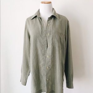 Vintage Silk Oxford Button Up Shirt